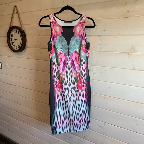 Suzy Shier | Floral & Cheetah Print Dress - Picture 2 of 4